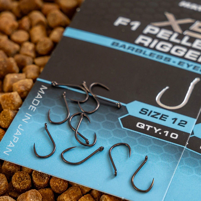 Matrix X5 F1 Pellet Rigger Barbless Eyed Hooks